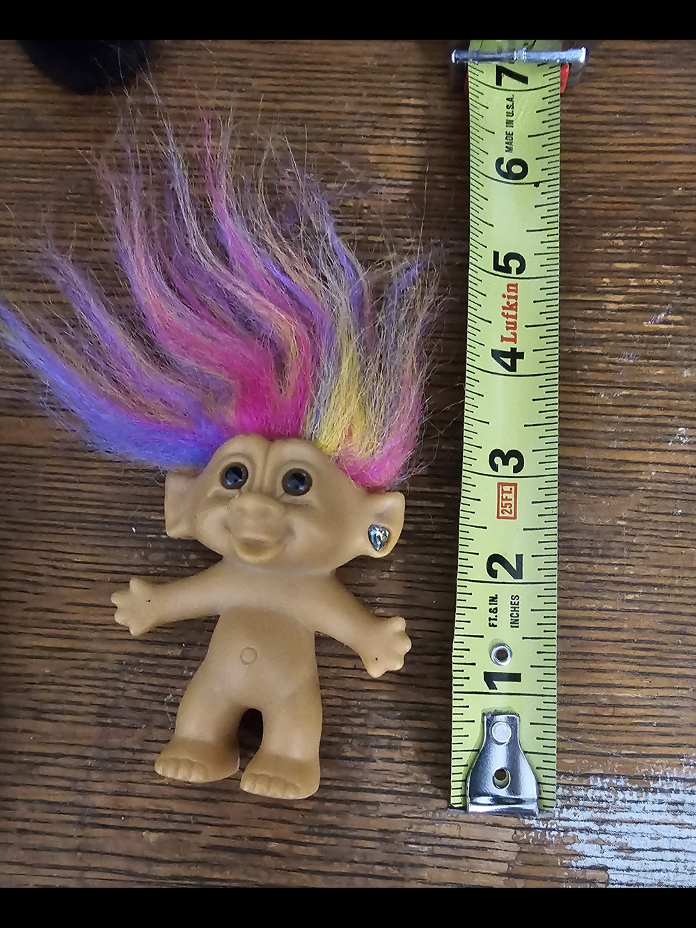Classic Colorful Hair Troll Doll — Pink, Purple & Yellow Hair